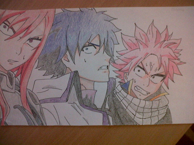 Erza, Gray and Natsu...