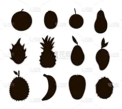 夏天,热带气候,矢量,健康食物,食品,黑色,绘画插图,浆果,设计,绘制