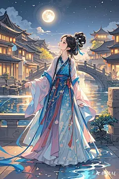 古装女，漫画风 (5)
