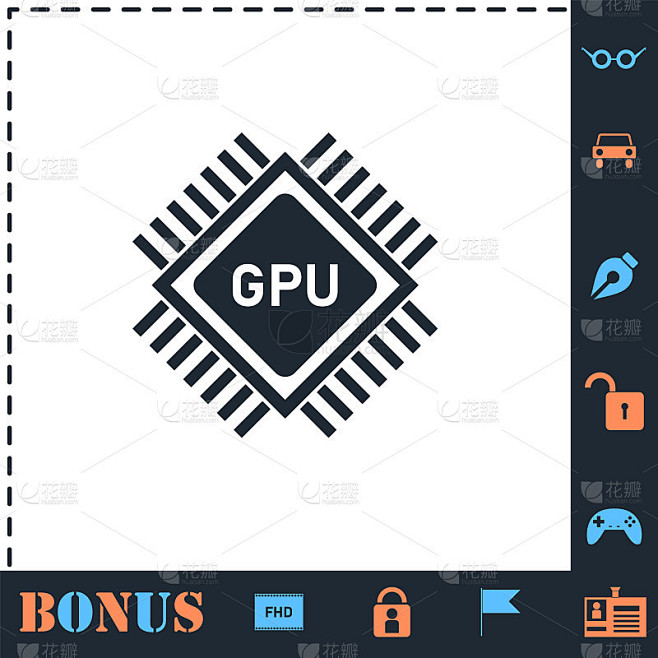 Gpu icon flat