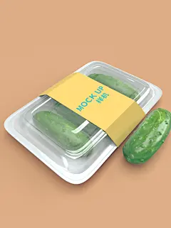 时尚高端青瓜食品包装盒样机
