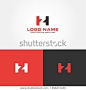 Letter H Z HZ design logo icon vector with red, dark and white colors