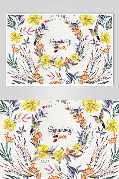 礼品袋手绘水彩动物植插画素材-众图网