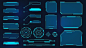 Futuristic frames. cyberpunk hud square screen, callout, title and radar. digital info box and sci fi ui panel. virtual interface vector set with panels and hologram window or display