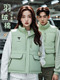 高端羽绒马甲定制印logo正肩背心工作服加棉加厚秋冬多口袋工装服-tmall.com天猫