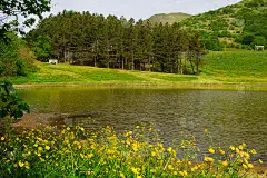 翁布里亚瓦尔索尔达山的湖