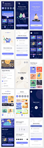 Meditation Free App UI Kit for Figma - Meditation helps you to recover your original, true mind. This grows the inner power. There are thousands of benefits from making your mind healthy. We are working on a great meditation app where you can meditate pro