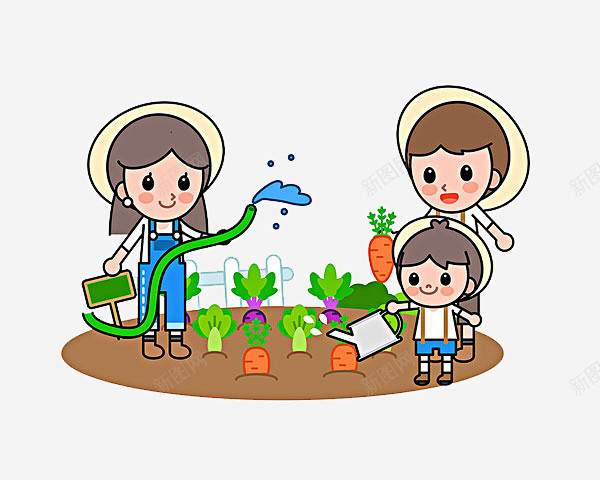 种胡萝卜高清素材 勤劳 手绘素菜 手绘蔬...
