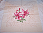 UNFINISHED PILLOW Embroidery Candlewicking Pink Tiger Lilies 14" Ruffle & Lace : US $10.95 Used in Crafts, Needlecrafts & Yarn, Embroidery #DIY#