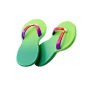 Flip Flops Green 3D Illustration