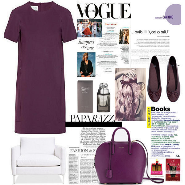 紫色连衣裙搭配