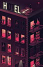 Hell Hotel : In honour of Halloween I've created this spooky homage, referencing some horror classics, all set within the Hell Hotel.