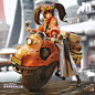 3d modeling girls motorcycle Scifi