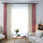 纯色拼接棉麻窗帘成品 简约现代北欧地中海蓝色 客厅落地窗亚麻布-淘宝网