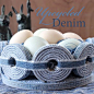 Bits left after you upcycled your old jeans?  Try this: Recycled denim basket