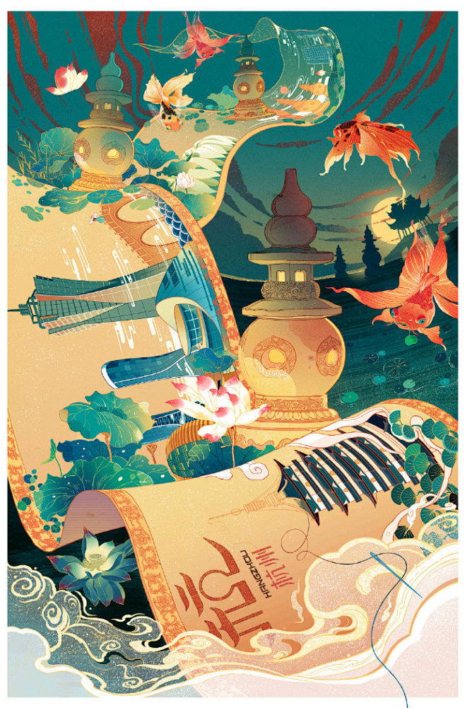 来自插画师 @特浓TN 中国风绘画作品~