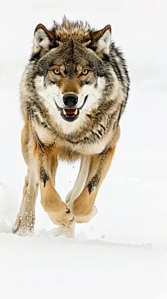 户外野生犬科狼动物凶猛森林灰狼