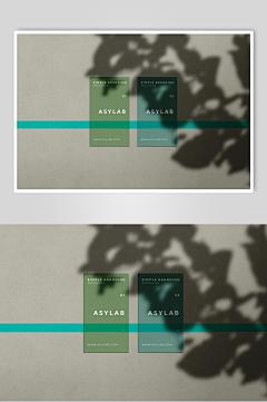 植物剪影名片印刷阴影装饰样机