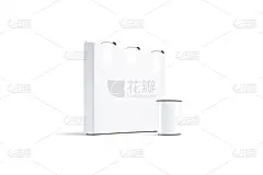 空白的白色贸易展览摊位模型，半转的观点