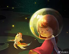 #插画狂想# 插画家tomato toto绘制的插画色彩感非常好梦幻的美感 ​​​​