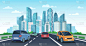 汽车,交通,公路,绘画插图,卡通,都市风景,城镇,矢量,市区路,旅行