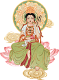 新年神仙国风套系素材-赐福观音