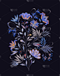 Bouquet of fantastic flowers. Background in ethnic