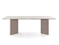 Download the catalogue and request prices of Zero | table By turri, rectangular marble and leather table design Andrea Bonini, zero Collection