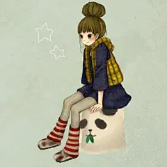 很萌很清新的二次元妹子 - 插画图片 - 唯美范