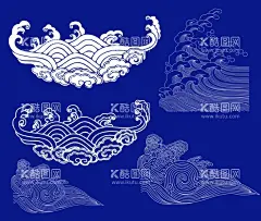 海浪纹国潮元素  - 源文件下载【酷图网】海浪,卡通海浪,手绘海浪,海浪插画,海浪插图,海浪合集,海浪剪影,海浪图标,海浪背景,曲线,线条,水花,浪花,大海元素,大海素材,夏天元素,中国风元素,中国风,古风海浪,国潮海浪,国潮元素