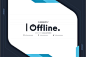 Offline Twitch Banner Background with Abstract Blue Shapes Template