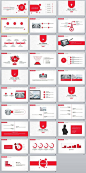Business infographic : 29 Red Creative business design PowerPoint template #powe...