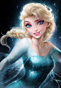 Anime 1200x1736 Princess Elsa Disney blue dress Frozen (movie)