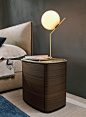 Semi-round modern wood bedside tables - 4040 - Molteni&C : 4040 - A semi-round modern wood bedside table. F.ramework and drawers made with eucalyptus essence, the top is aavailable in eucalyptus or marble!