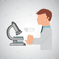 显微镜,科学家,插画,职业,微生物学,化学制品,健康保健,生物科技,实验,研究