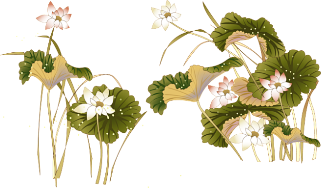 《梅花和水墨花》PNG免抠图素材 - 彼...