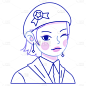 手绘几何二次元女生头像元素