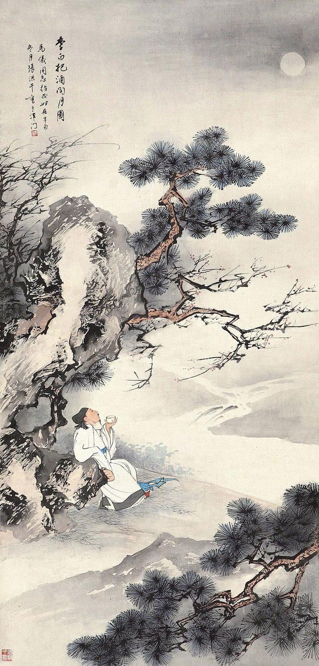 诗仙李白国画作品欣赏