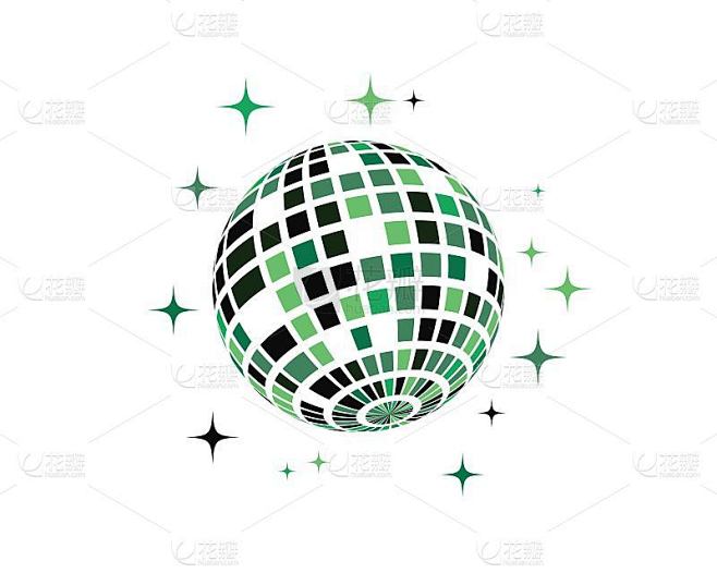 迪斯科球矢量图标插图