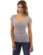 PattyBoutik Women's Cross Front V Neck Ruched Mesh Blouse at Amazon Women’s Clothing store: Patty Boutique