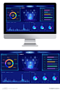 蓝色渐变数据可视化大数据后台管理UI界面素材