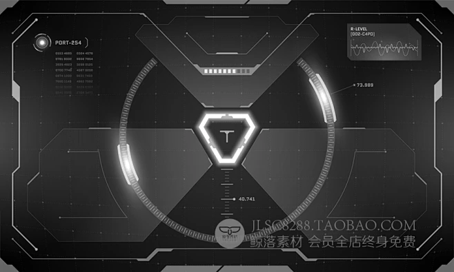 黑白科幻赛博朋克未来网络游戏HUD边框弹窗UI结构模块AI矢量素材-淘宝网-花瓣网