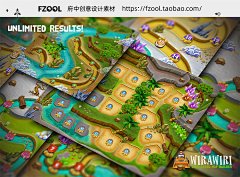 游戏地图制作效果 设计素材手绘插画艺术立体高级模板海报PS动作-淘宝网