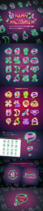 万圣节氖图标-杂项图标Halloween Neon Icons - Miscellaneous Icons蝙蝠,骨头,嘘,糖果,猫,庆典,天,装饰,幽灵,发光,发光,万圣节,一方面,节日,图标,光,线,月亮,霓虹灯,晚上,十月,猫头鹰,聚会,南瓜,符号,头骨,蜘蛛,象征,矢量,僵尸 bat, bone, boo, candy, cat, celebration, day, decorative, ghost, glow, glowing, halloween, hand, holiday, icon, l