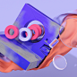 Cloth Simulation glass organic ribbons sovery abstract 3d art digital illustration wallpaper simulation