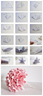  手工DIY 艺术设计  折纸做成的花！折好后的效果还蛮好看的