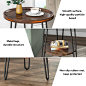 Tribesigns Side Table, Round 2-Tier End Table with Metal Legs