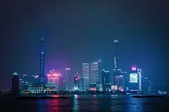 高清晰上海外滩夜景壁纸图片
