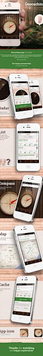 Geocaching app by Radek Skrzypczak, via Behance