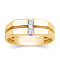 Mens Diamond 0.13 Carats 3 Stone 10k Yellow Gold Ring Wedding Band Anniversary #CaratsForYou #ThreeStone